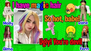 ❤️💛💚 TEXT TO SPEECH 🌈 My Hair Changes Color Every Time It Rains 🌧 Roblox Story