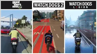 Watch Dogs Legion Vs Gta 5 Vs Watch Dogs 2 Gameplay Comparison
