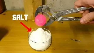 1000 Degree RED HOT Nickel Ball vs Salt