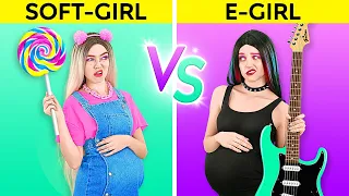 SOFT GIRL VS E-GIRL || Momen di Rumah dan Sekolah Super Seru oleh 123 GO!