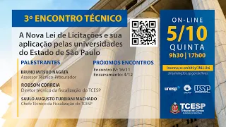 3º Encontro Técnico NLLC e sua Aplicação pelas Universidades do Estado de SP- 05/10/23 (tarde)