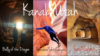 Kanab, Utah: Belly of the Dragon, Peekaboo Slot Canyon, and sand Caves
