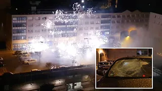 Police station outside Paris targeted in fireworks attack