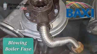 Faulty Baxi boiler blowing fuse due to water damage diagnosis and repair BirminghamUk