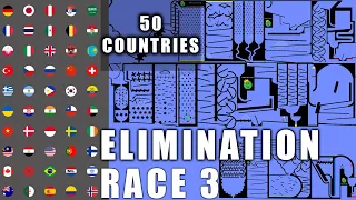 50 Countries Elimination Marble Race Episode 3 in Algodoo  Marble Race King