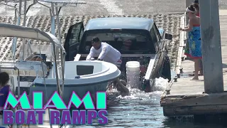 Near Disaster at the Ramp!! Can hey save it? | Miami Boat Ramps | Boynton Beach