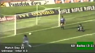 Serie A 1989-1990, day 34: Udinese - Inter 4-3 (Balbo 2nd goal)