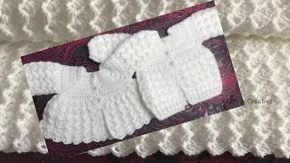 Crochet baby cardigan/two pattern crochet sweater / Crystal waves stitch