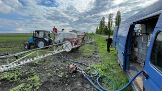 РИЗИКУЄМО🔴КАС на Гірчицю під дощ👍МТЗ 892 обприскувач Kuhn ЮМЗ