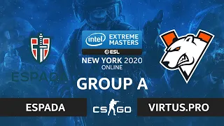 CS:GO - Virtus.pro vs Espada [Mirage] Map 1 - IEM New York 2020 - Group A - CIS