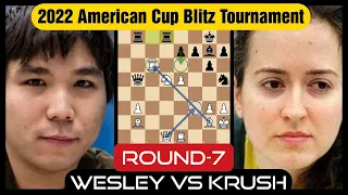 Wesley Confused the Lady | Wesley So vs Irina Krush | American Cup 2022 Blitz Tournament