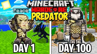 I Survived 100 Days as a PREDATOR in Minecraft Hardcore!