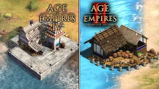 Age of Empires 4 vs. Age of Empires 2 DE | All Buildings Comparison (Chinese)