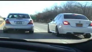 Bmw m5 e60 stage 3 vs E55 amg - Drag race