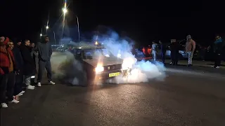 vw fox doing an amazing burnout at Mexico city drag races south africa