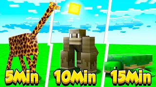 Minecraft, SÓ que a cada 5 minutos VIRAMOS um ANIMAL!