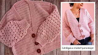 Cárdigan/Suéter ligero a crochet para mujer ¡Paso a paso!!!