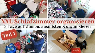 XXL Schlafzimmer organisieren | 3 Tage Schlafzimmer aufräumen, ausmisten und organisieren | Teil1