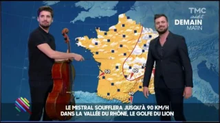 2CELLOS reading weather forecast for France on Quotidien show