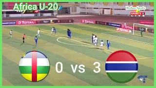 Africa U-20: Central African Republic vs Gambia 0 - 3, Quarter final. Goals and Highlights.