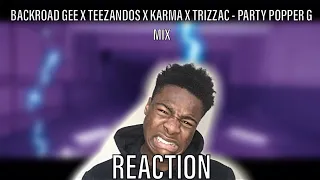 MAD LINK UP🔥 BackRoad Gee X Teezandos X Karma X Trizzac - Party Popper Mix (Music Video) [REACTION]