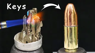 Casting bullet - Trash To Treasure - Melting keys. Brass casting