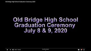 Old Bridge High School Graduation Ceremony 2020