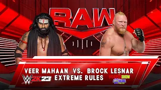 WWE 2K23 FULL MATCH - Veer Mahaan vs Brock Lesnar - WWE RAW 2023