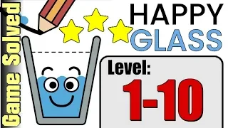 Happy Glass | All Levels 1-10 (Solution 3 Stars ★★★)