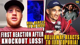 Justin Gaethje's FIRST REACTION after UFC 300 loss! Jamahal Hill REACTS to KO loss!Arman PUNCH3S fan