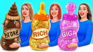 Rich vs Broke vs Giga Rich Food Challenge | Prank Wars by TeenDO Challenge