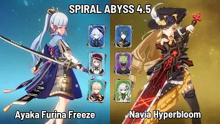 C0 Ayaka Furina Freeze | C0 Navia Hyperbloom | Spiral Abyss 4.5 Floor 12 | Genshin Impact