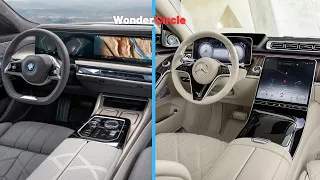 ⁴ᴷ 2023 BMW 7 Series vs Mercedes S Class - Super Luxury Sedan Interior Comparison