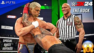 The Rock Special Guest Referee at WrestleMania XL Main Event - WWE 2K24 Gameplay | PS5™ [4K60]