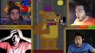 8 YouTubers REACTS to FNaF 4 Bite Minigame (Night 5)