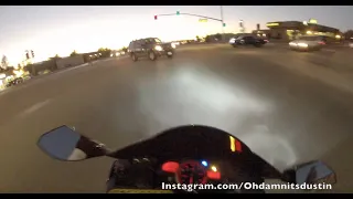 Motorcyclist Goes Head On With SUV. Yamaha R6 Totaled