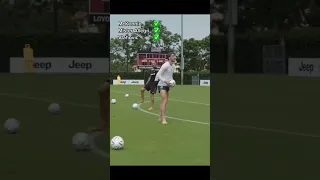 Vlahovic and Allegri doing the crossbar challenge barefooted..#shortsfeed #shortvideo #subscribe