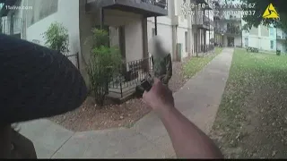 Bodycam video shows officer dodging man with machete