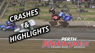 Perth Motorplex grand final night 2023.   Crashes & Highlights.