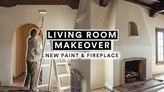 EXTREME LIVING ROOM MAKEOVER ✨ Part 3 ✨ Perfect Paint & DIY Fireplace