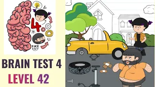 🧠 Brain Test 4 Level 42 | We don't have a spare tire. Help, please | Walkthrough