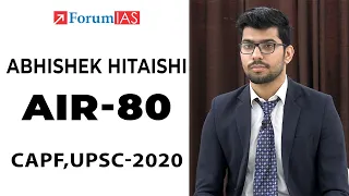 Abhishek Hitaishi, AIR - 80, CAPF (UPSC 2020), Mock Interview