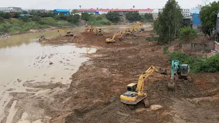 Effective Huge Excavator Digging Canal Recovery Mud Digging Excavator Hard Working