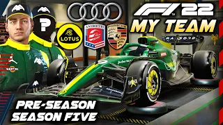 NEW TEAM ENTERS F1! NEW V8 ENGINE & CAR! HUGE TRANSFERS - F1 22 MY TEAM CAREER: Season 5 Pre-Season