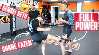 How To Laugh At FULL POWER Low Kicks w/ Shane Fazen & Sensei Seth