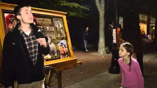 Young Girl Shouts at Street Preacher