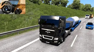 Euro Truck Simulator 2 : Hauling Wind Turbine Tower in Denmark | Logitech G920