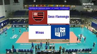 SESC FLAMENGO X GERDAU MINAS - SUPERLIGA FEMININA 23/24 ❤❤❤AMO VÔLEI!🏐🏐🏐