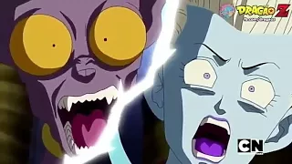 Zeno-sama fala para Bills e para Whis que quer ver o Son Goku