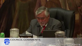 Burbank City Council Meeting - November 15, 2022